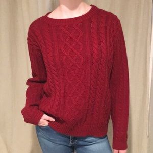 Red Cabled Sweater